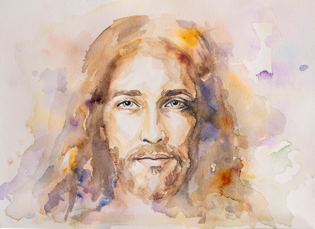Jesús Abstracto Acuarela Original